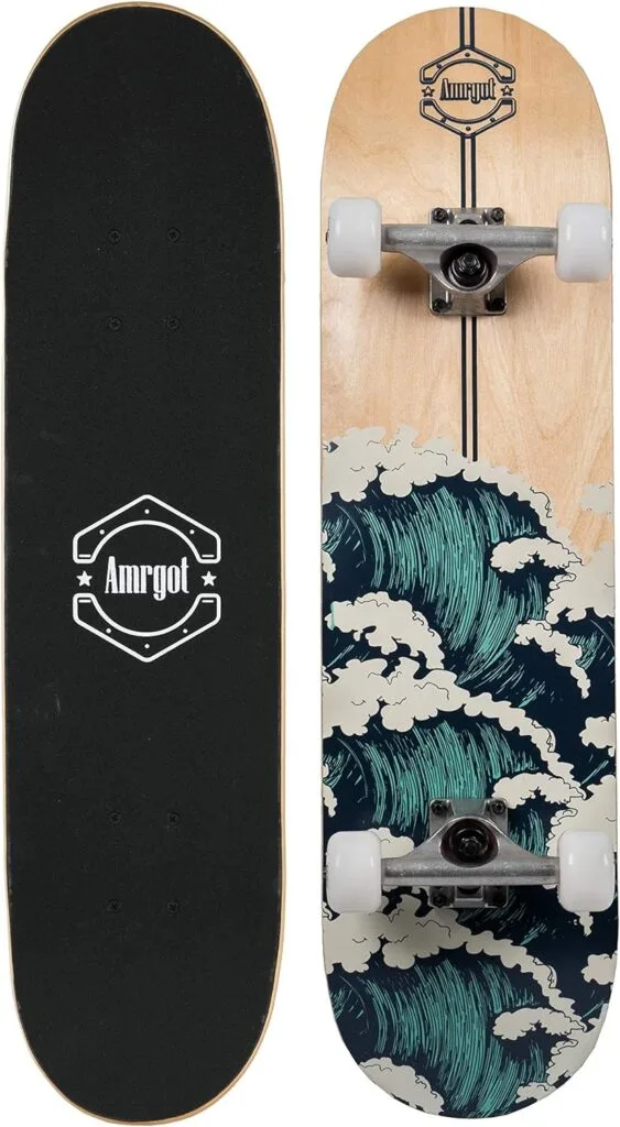 Amazon.com : Amrgot Skateboards for Beginners,31*8 inches Complete Skateboards for Kids,Boys,Girls and Adults,7 Layer Maple Wood,Double Kick Deck Concave Standard and Tricks Skateboard : Sports Outdoors Amazon.com : Amrgot Skateboards for Beginners,31*8 inches Complete Skateboards for Kids,Boys,Girls and Adults,7 Layer Maple Wood,Double Kick Deck Concave Standard and Tricks Skateboard : Sports Outdoors