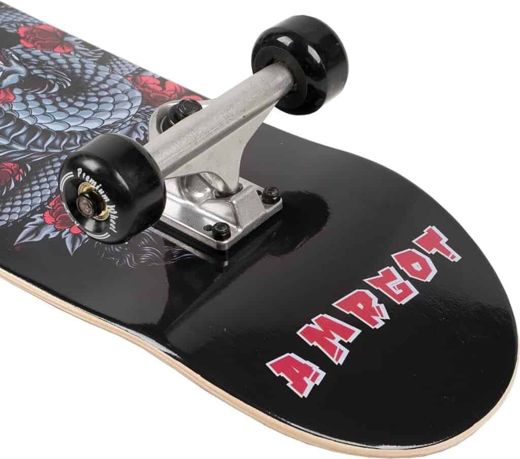 Amrgot Skateboards for Beginners,31 * 8 inches Complete Skateboards for Kids,Boys,Girls and Adults,7 Layer Maple Wood,Double Kick Deck Concave Standard and Tricks Skateboard