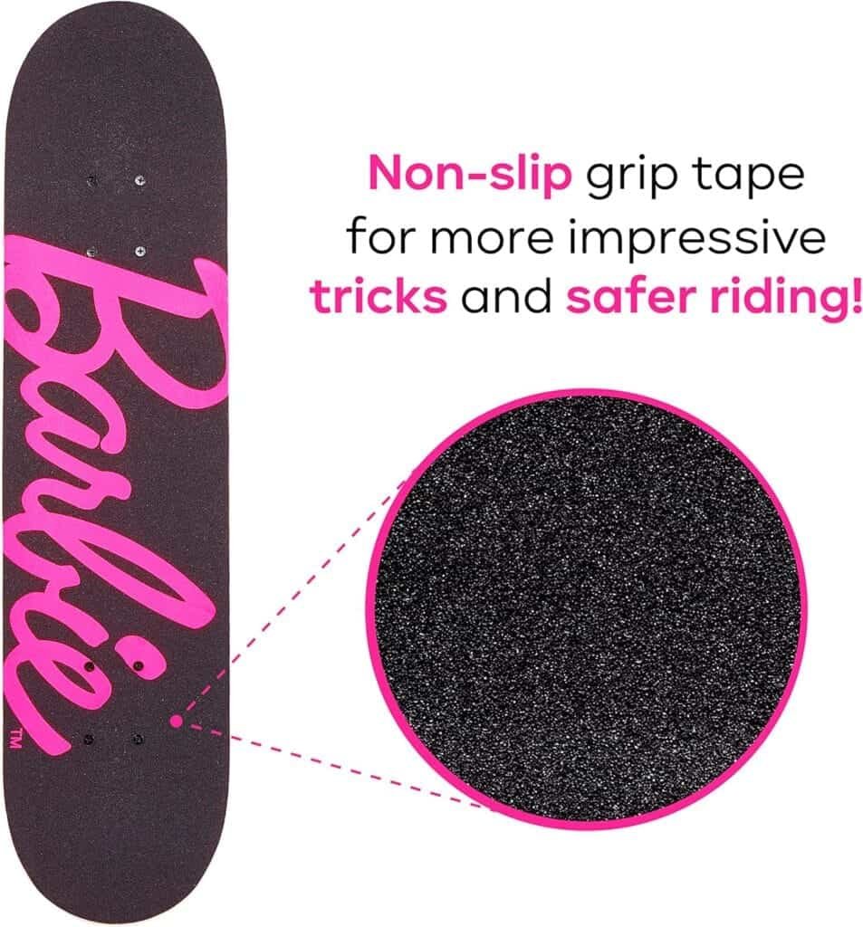 Barbie Skateboard with Printed Graphic Grip Tape - Great for Kids and Teens, Cruiser Skateboard with ABEC 5 Bearings, Durable Deck, Smooth Wheels Barbie Skateboard with Printed Graphic Grip Tape - Great for Kids and Teens, Cruiser Skateboard with ABEC 5 Bearings, Durable Deck, Smooth Wheels