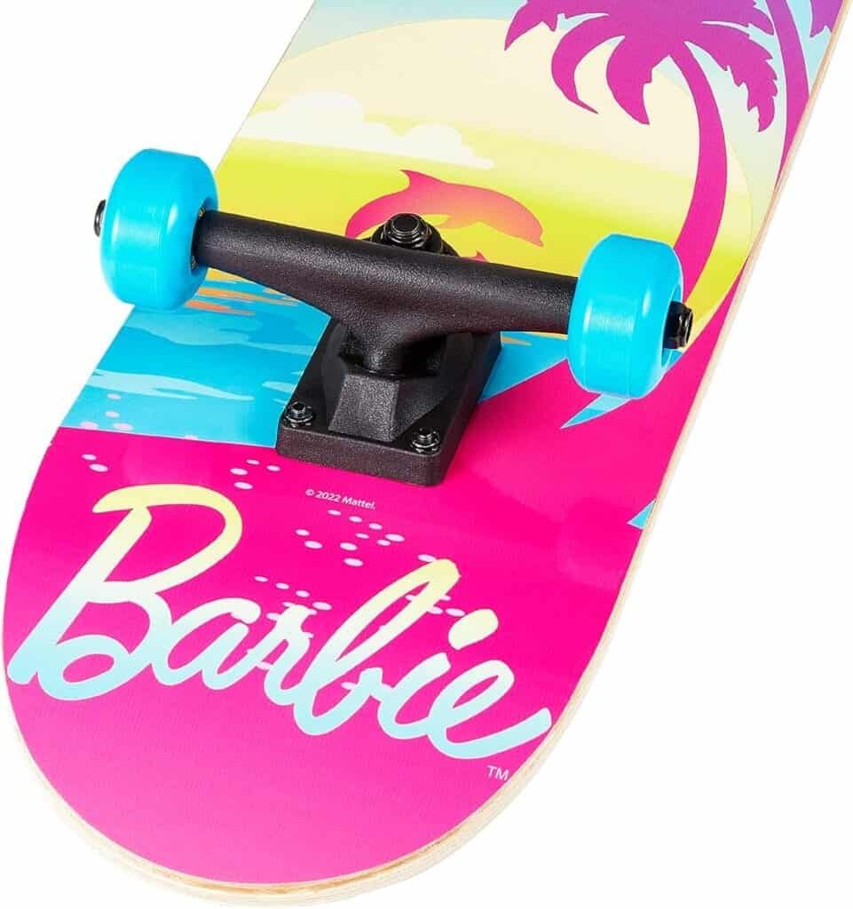 Barbie Skateboard with Printed Graphic Grip Tape - Great for Kids and Teens, Cruiser Skateboard with ABEC 5 Bearings, Durable Deck, Smooth Wheels Barbie Skateboard with Printed Graphic Grip Tape - Great for Kids and Teens, Cruiser Skateboard with ABEC 5 Bearings, Durable Deck, Smooth Wheels