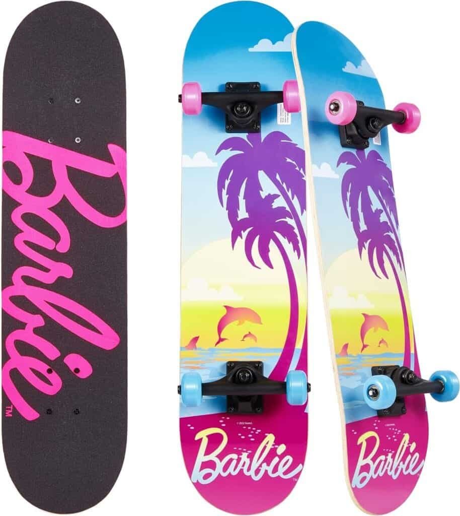 Barbie Skateboard with Printed Graphic Grip Tape - Great for Kids and Teens, Cruiser Skateboard with ABEC 5 Bearings, Durable Deck, Smooth Wheels Barbie Skateboard with Printed Graphic Grip Tape - Great for Kids and Teens, Cruiser Skateboard with ABEC 5 Bearings, Durable Deck, Smooth Wheels