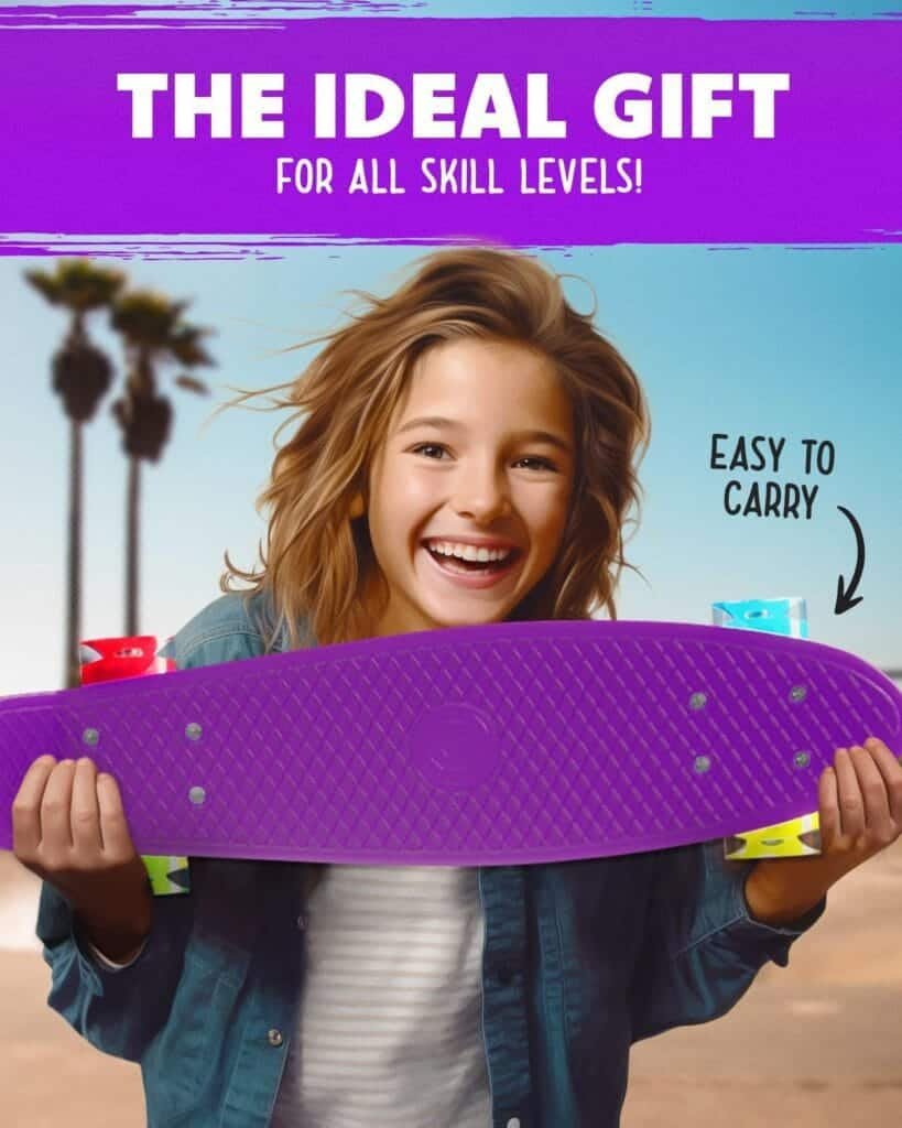 Deleven 22 Skateboard with Bright LED Wheels, Skate Tool, ABEC 7 Bearings - for Kids Beginners Adults