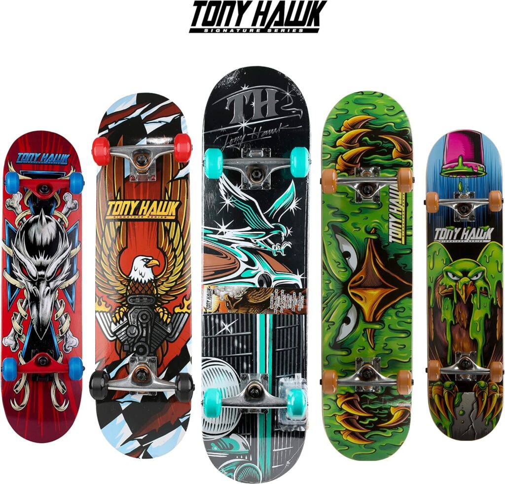 Tony Hawk 31 Skateboard - Signature Series 3 Skateboard with Pro Trucks, Full Grip Tape, 9-Ply Maple Deck, Ideal for All Experience Levels