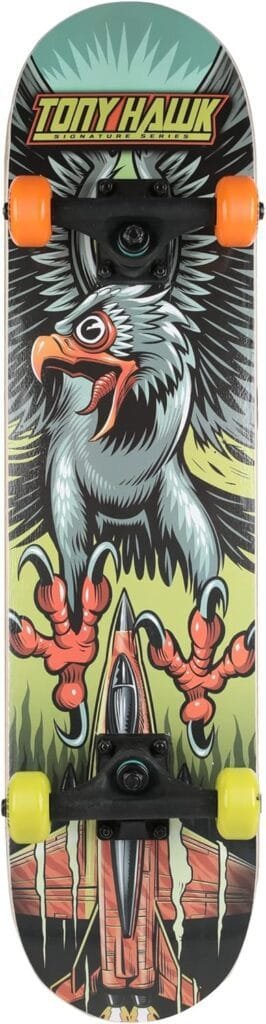 Tony Hawk 31 Skateboard - Signature Series Skateboard with Pro Trucks, Full Grip Tape, 9-Ply Maple Deck, Ideal for All Experience Levels