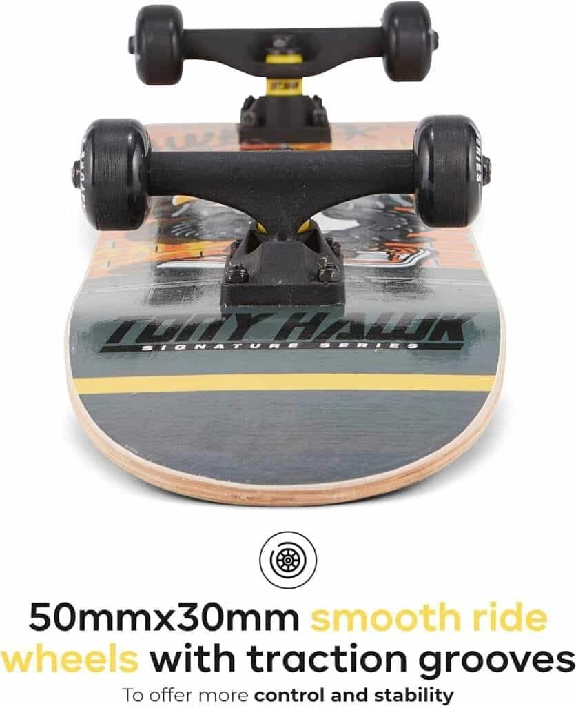 Tony Hawk 31 Skateboard - Signature Series Skateboard with Pro Trucks, Full Grip Tape, 9-Ply Maple Deck, Ideal for All Experience Levels