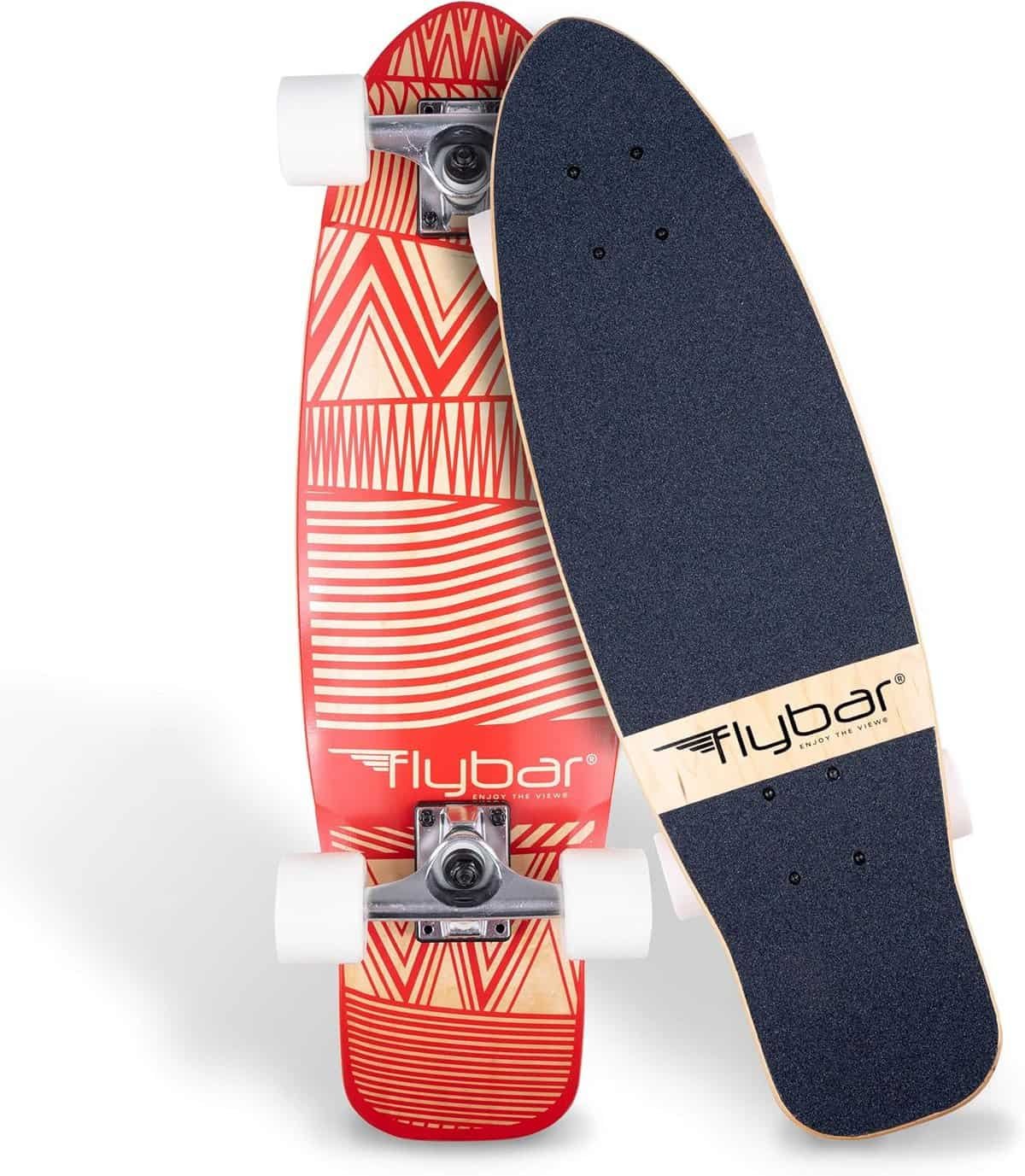 Flybar Skate Cruiser Boards – 24” – 27.5 Strong 7 Ply Canadian Maple Complete Skateboards - 60mm PU Wheels with High Speed ABEC 9 Bearings