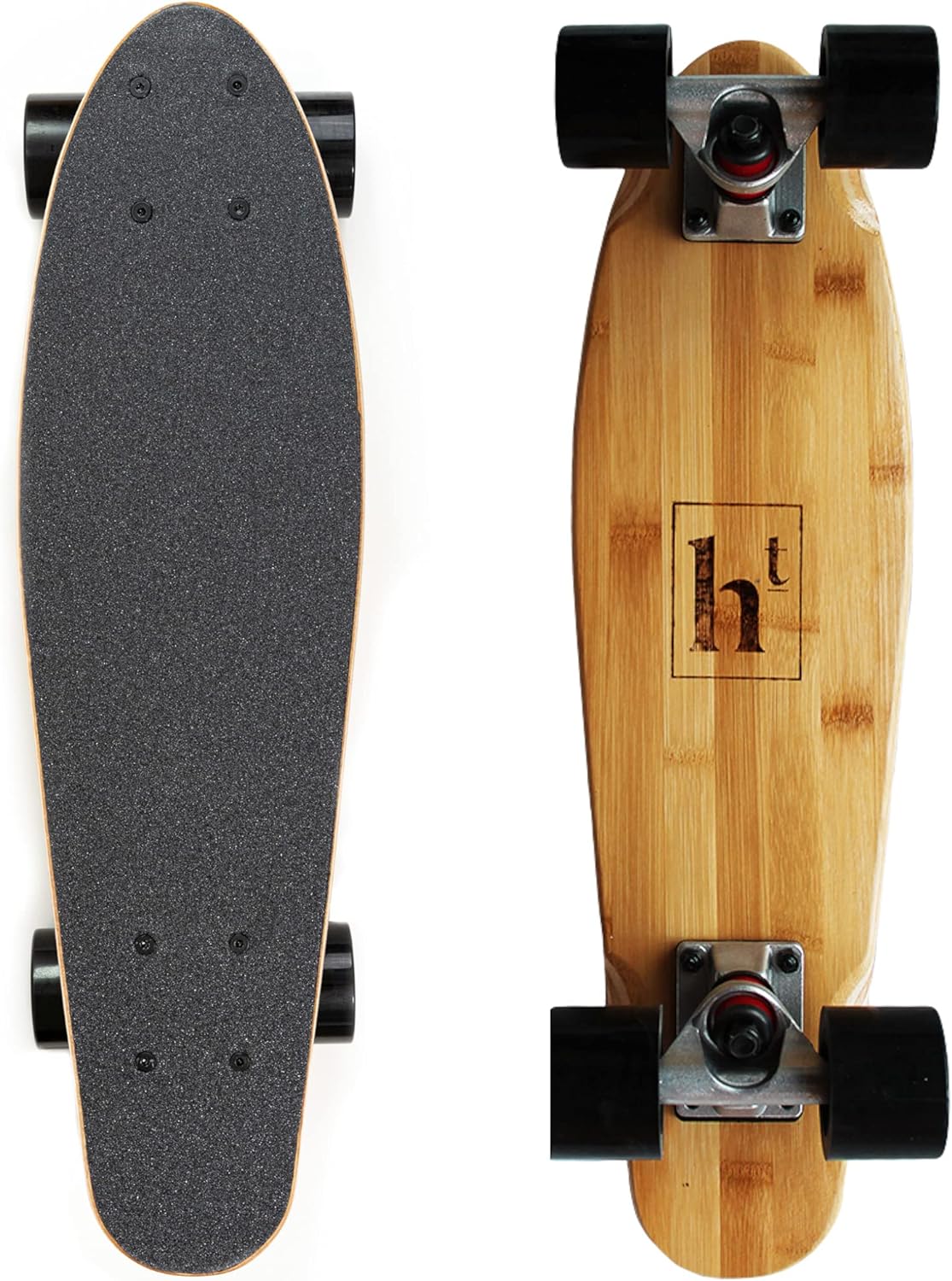 Haven T Essentials Complete 22 inch, 7 Ply Mini Cruiser Skateboard - Canadian Maple  Bamboo Deck, for Kids, Teens, and Adults, Anti-Skid, Waterproof, Lightweight