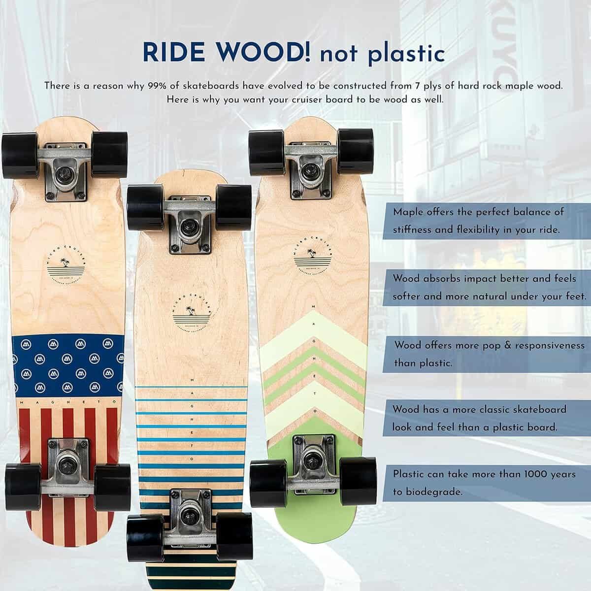 Magneto Complete Skateboard | 22 x 6 | 7-Layer Canadian Maple Deck | Kids Skateboard Cruiser Skateboard | Skateboard for Beginners, Teens  Adults