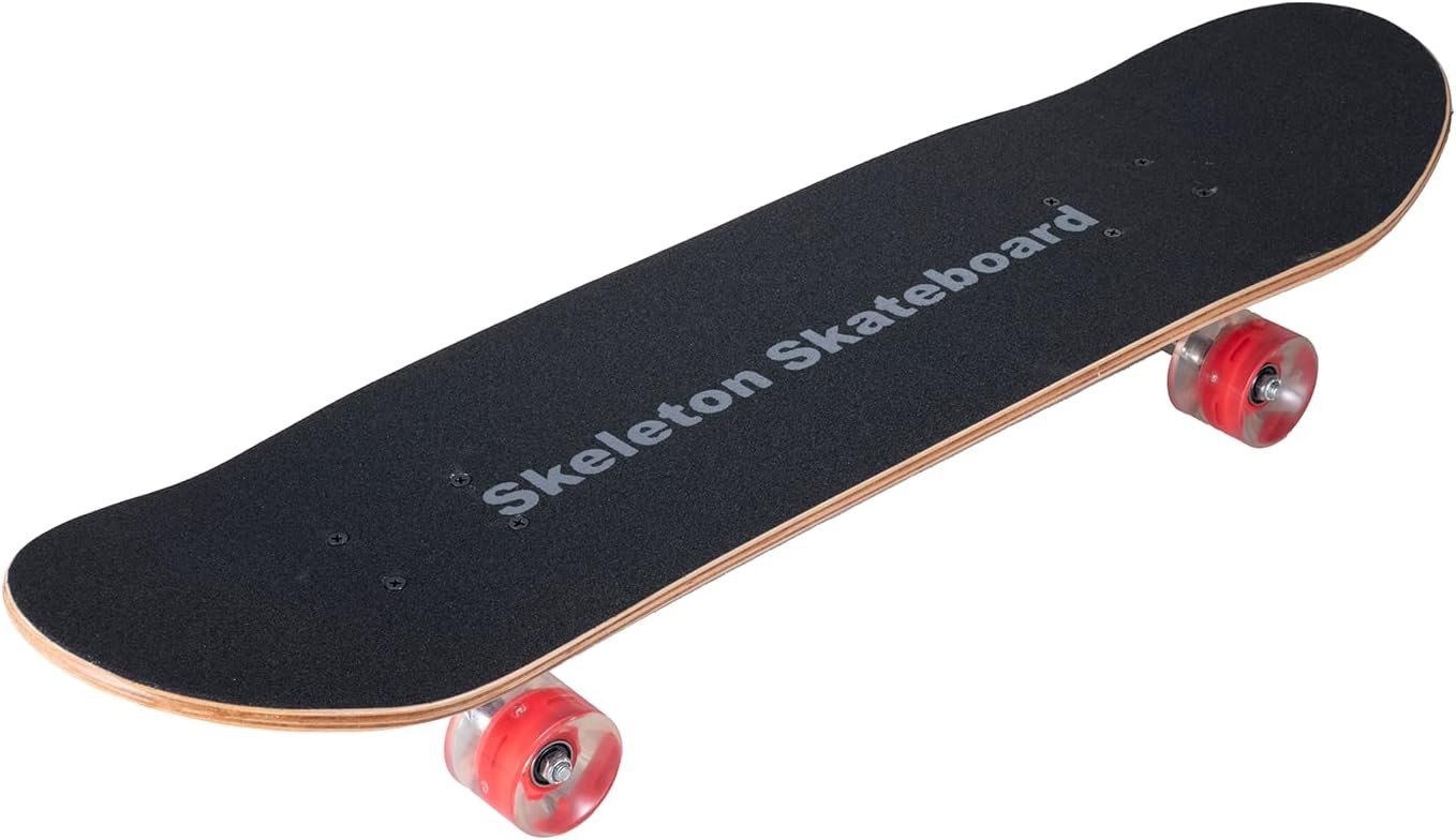 Skeleton Skateboard for Kids Girls Boys Youths Beginners,31x8 Inch Complete Skate Board for Young Teen with 7 Layer Maple Deck