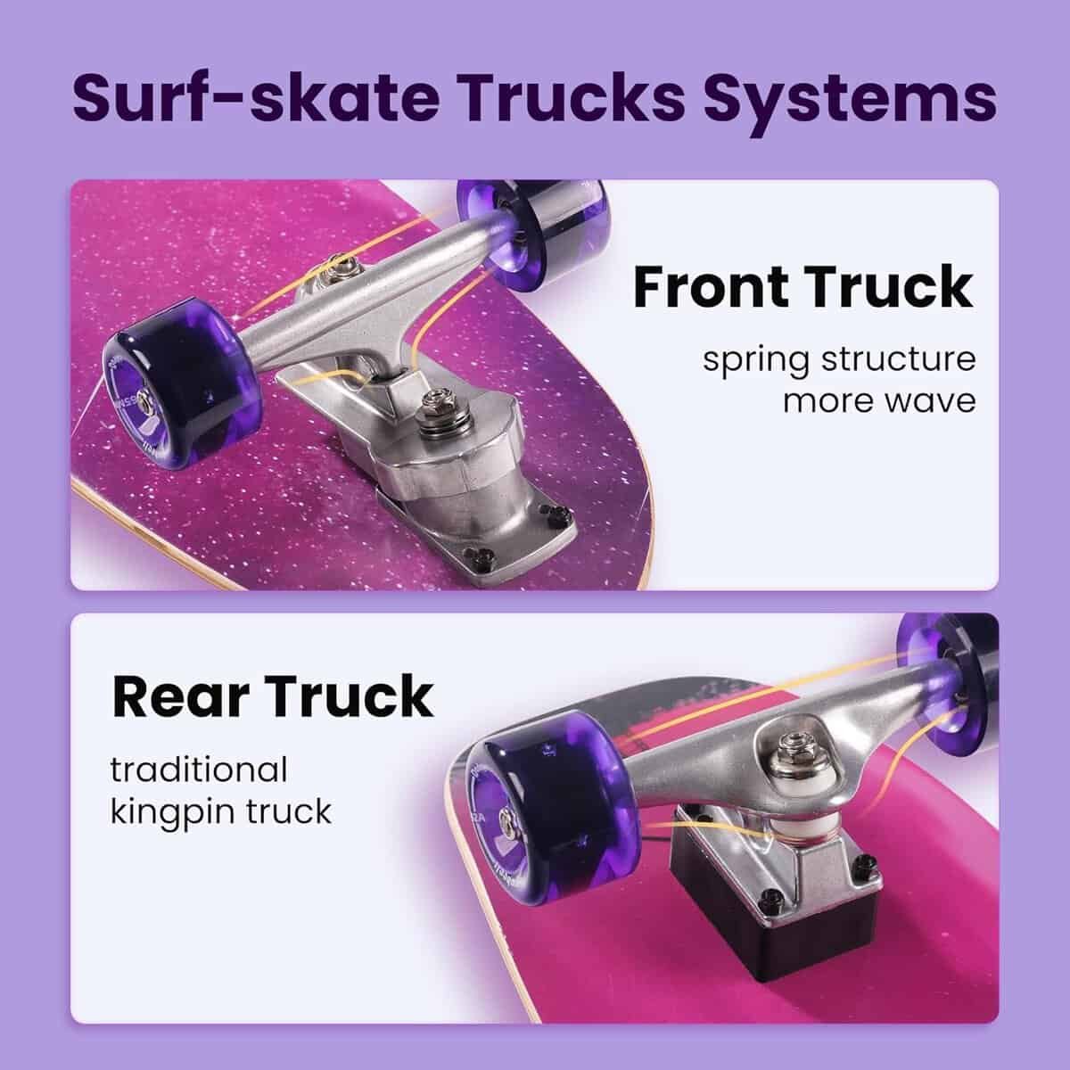 Surf Skates Cruiser Skateboard for Beginners