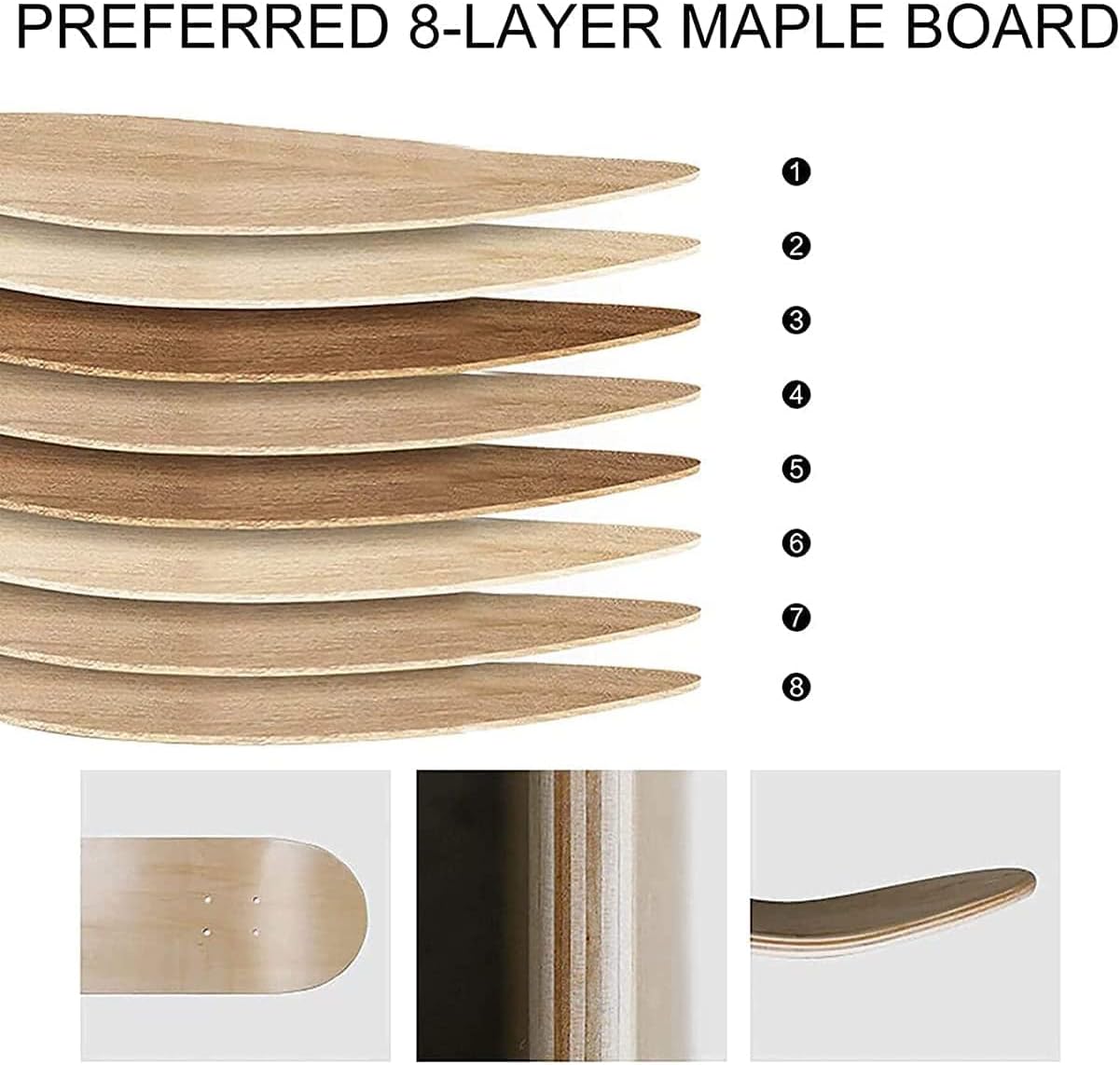 31IN Longboard Skateboards - Mini Long Boards for Adults, Teens and Kids. 9 Layer Canadian Maple Deck Concave Skateboard