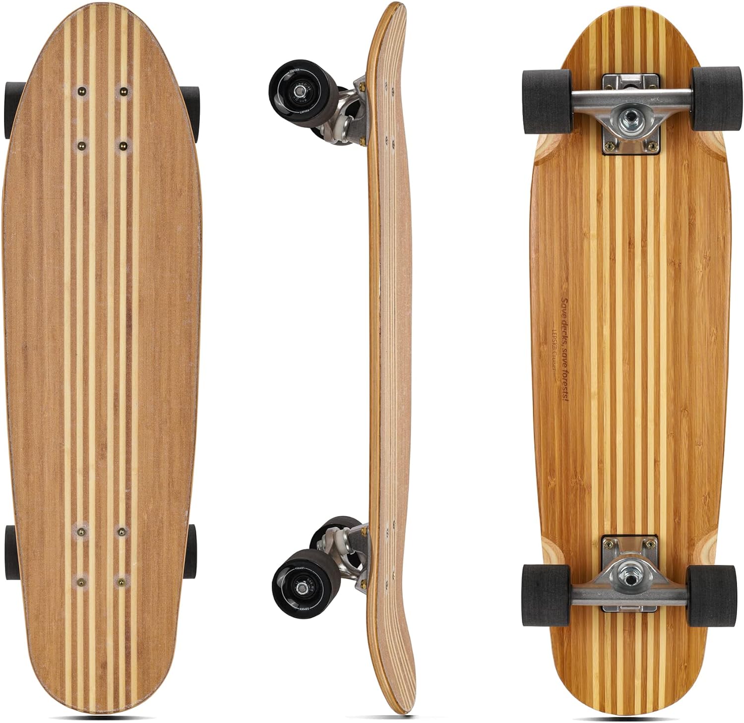 LEPSK8 Mini Cruiser Skateboard, Bamboo / Maple Hybrid Deck, (ABEC-11 Bearing, 60mm PU Wheel), 28 Complete Skateboard Cruiser Board - for Kids Boys Girls Teens Adults, Men and Women