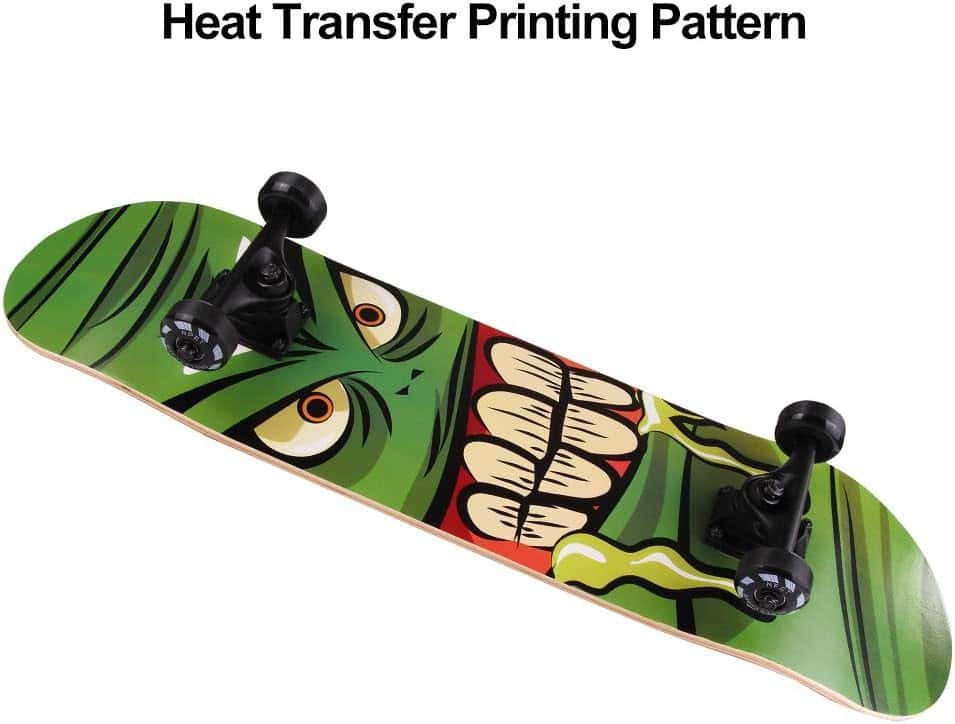 NPET Pro Skateboard Complete 31 Inch 7 Layer Canadian Maple Double Kick Concave Deck Skating Skateboard