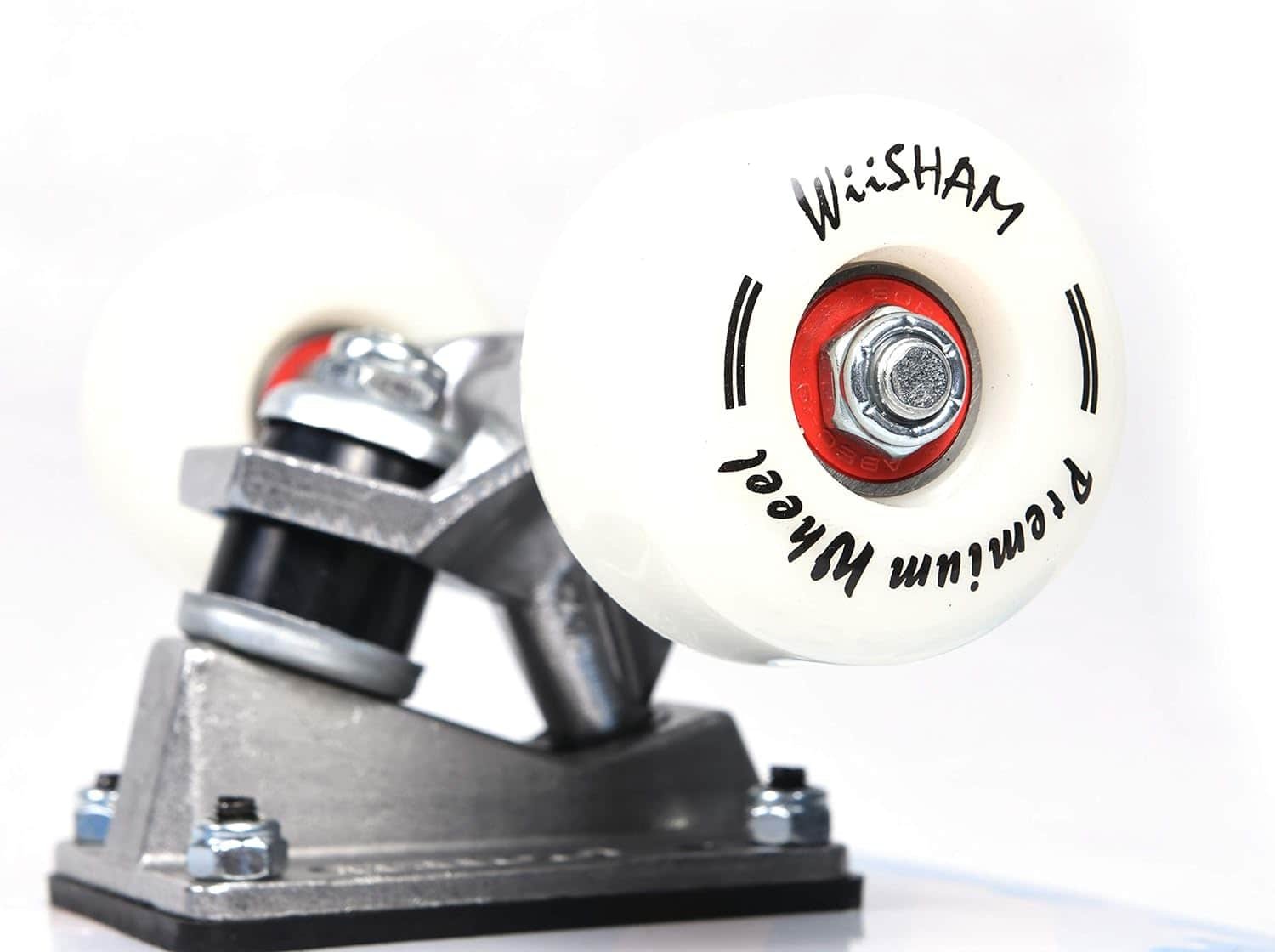 WiiSHAM Skateboards for Beginners,31 * 8 inches Complete Skateboards for Kids,Boys,Girls and Adults,7 Layer Maple Wood,Double Kick Deck Concave Standard and Tricks Skateboard