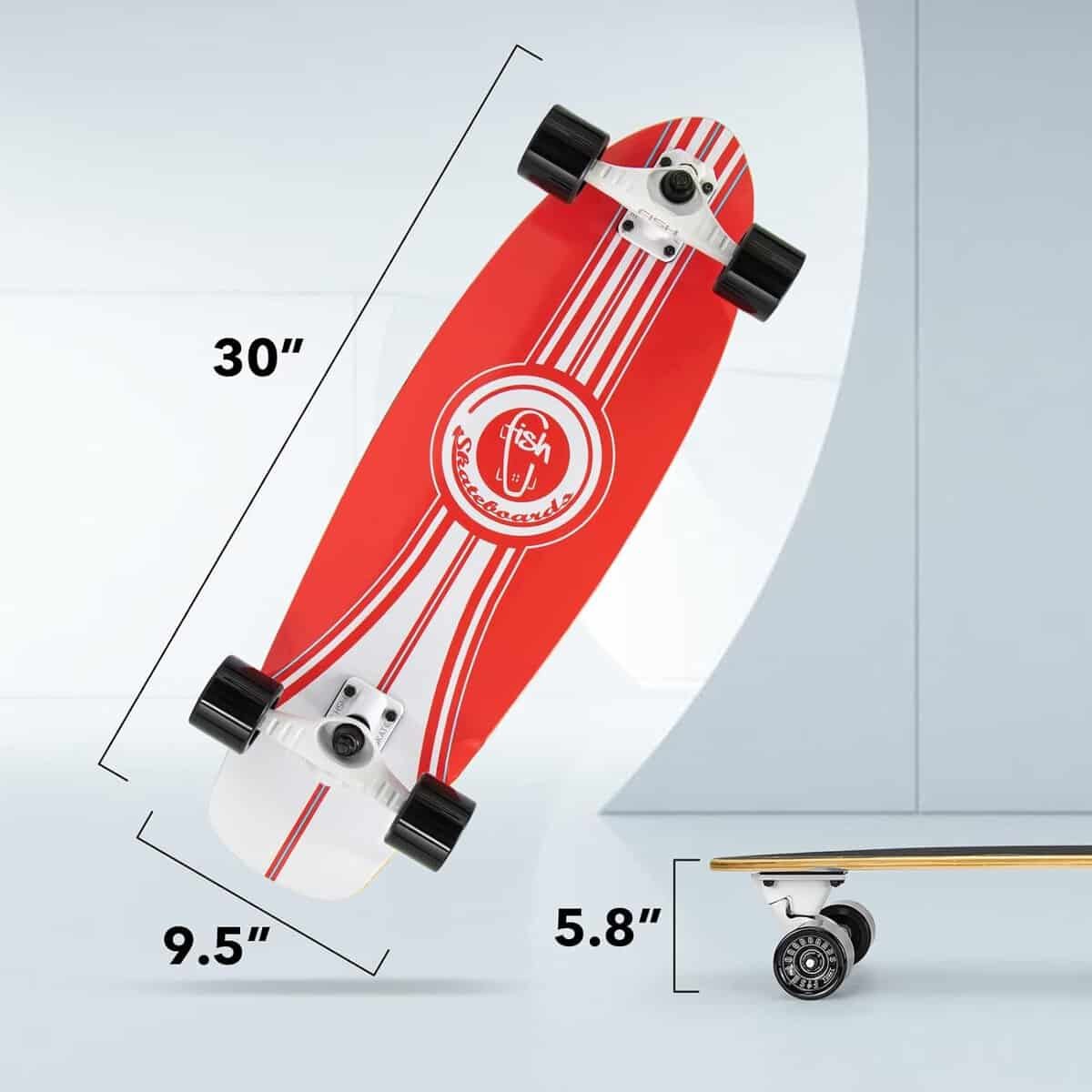 Cruiser Skateboards for Beginners, 30 Inch Complete Skateboard for Kids Teens Adults, 7 Layer Canadian Maple Double Kick Deck Concave Trick Skateboard