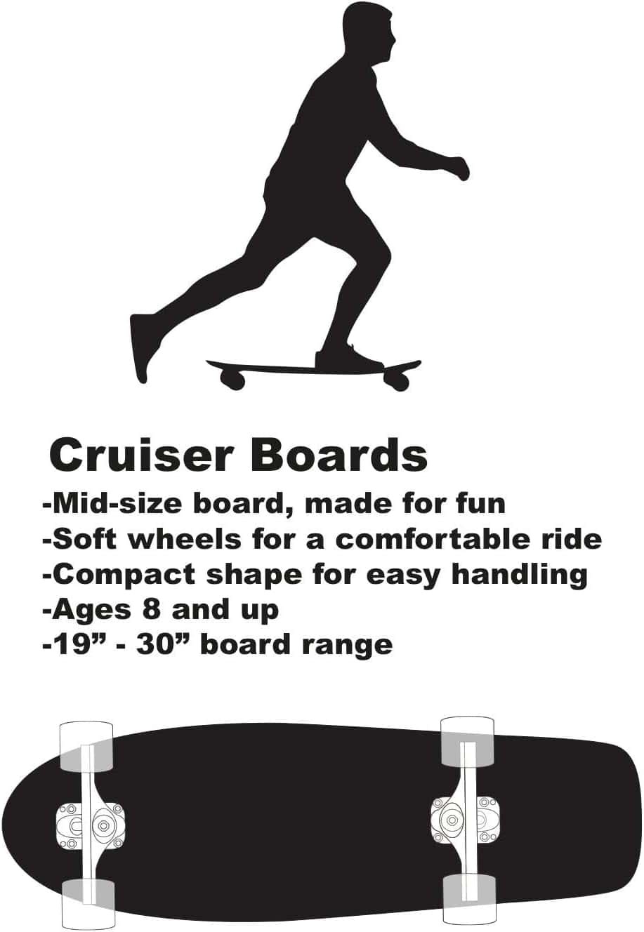 Kryptonics Super Fat Wide Cruiser 30.5 Complete Skateboard, Blue Fish