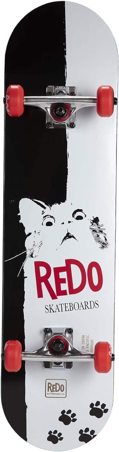 ReDo Skateboard Co. ReDo Skateboard 31.25 x 7.75 Scarface Cat Complete Skateboard for Kids Boys Girls Adults, Weight Limit 200 lbs.
