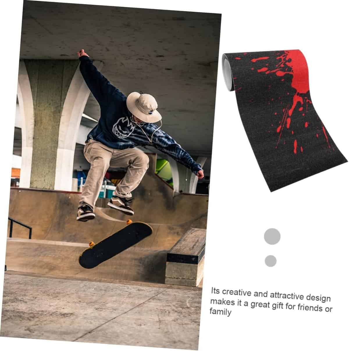 1pc Skateboard Stickers Skateboard Decorations eletric Scooter Wheelchair Step Grip Tape for Skateboard Sandpaper Stickers Longboard Sandpaper Matte Stickers Frosted PVC Tape Sheet