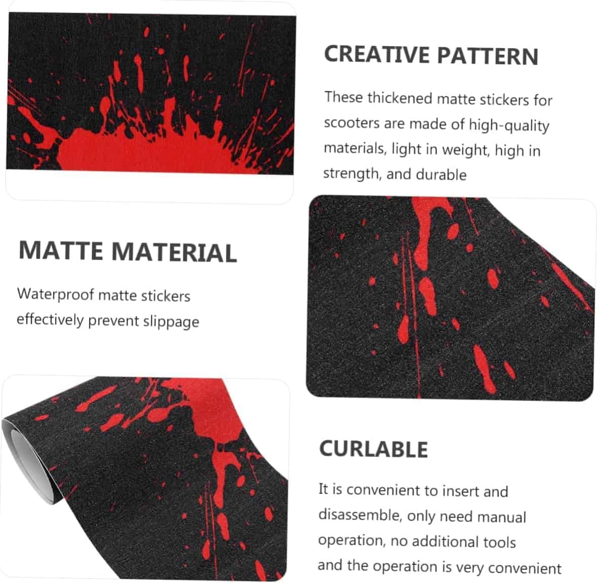 1pc Skateboard Stickers Skateboard Decorations eletric Scooter Wheelchair Step Grip Tape for Skateboard Sandpaper Stickers Longboard Sandpaper Matte Stickers Frosted PVC Tape Sheet