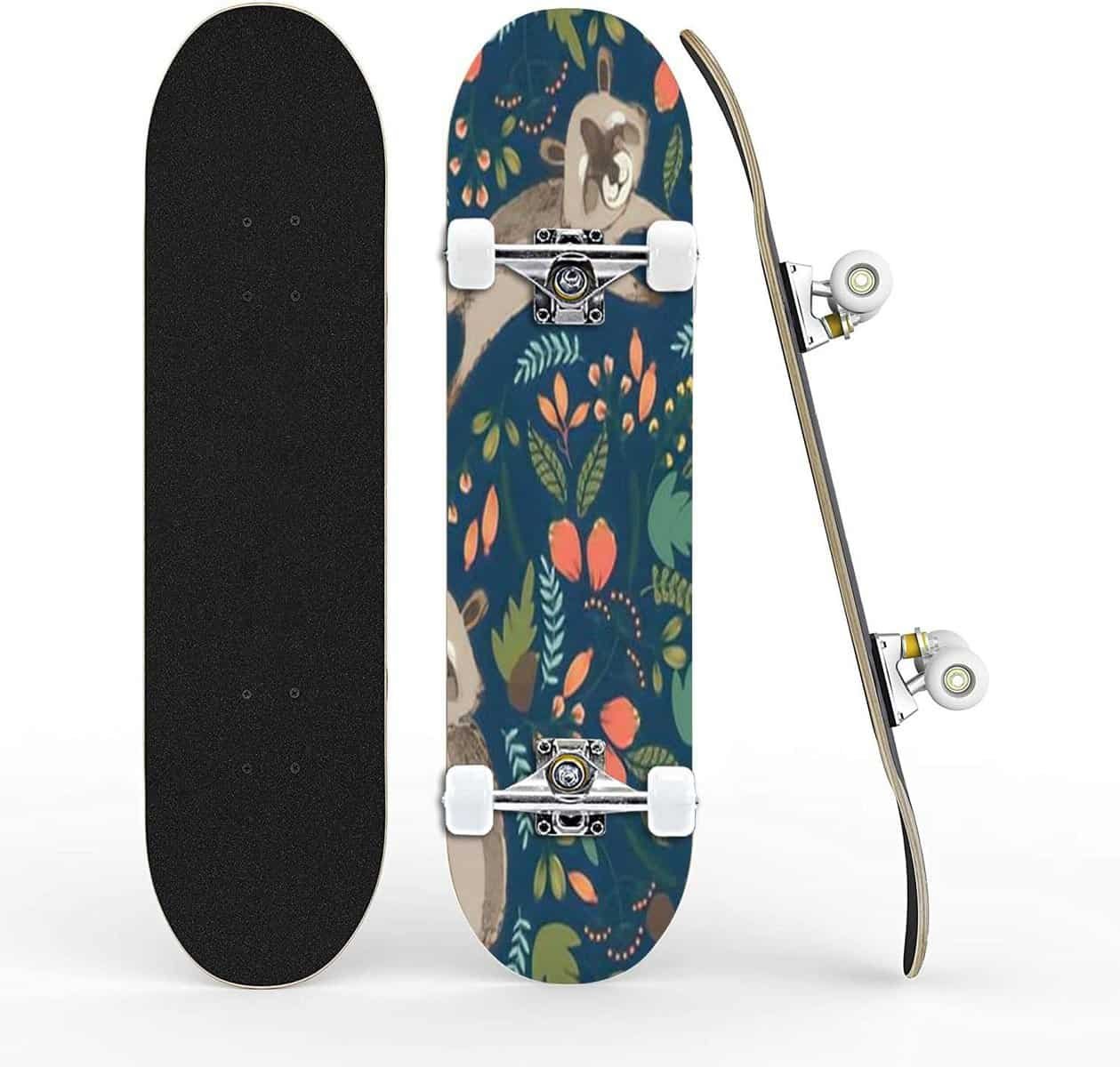 Skate Board - Canadian Maple Longboard 31 Pro Complete Board w/Concave Skateboard for Beginners, Adults, Teens  Kids